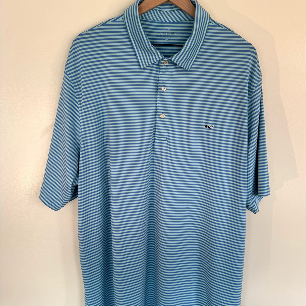 Vineyard Vines Light Blue Striped Polo Shirt